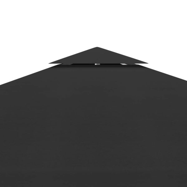 2-Tier Gazebo Top Cover 310 g/m² 3×3 m Black