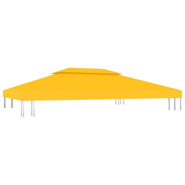 2-Tier Gazebo Top Cover 310 g/m² 4×3 m Yellow