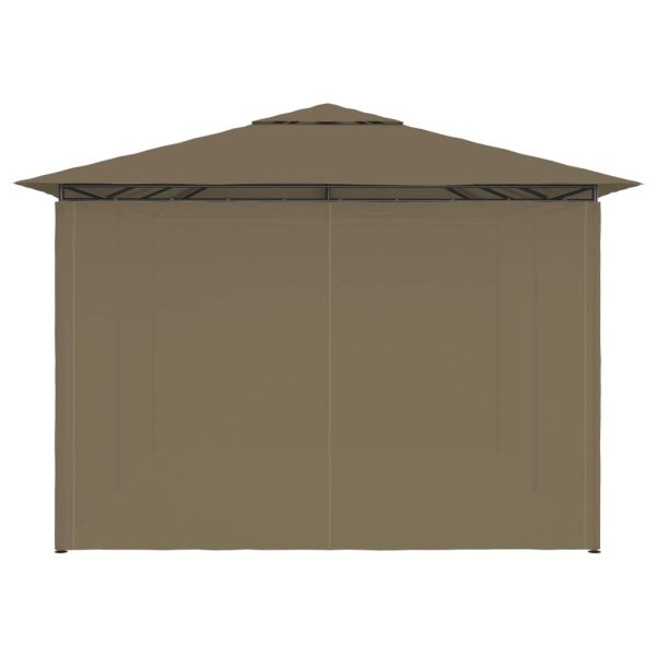 Garden Marquee with Curtains 4×3 m Taupe 180 g/m²