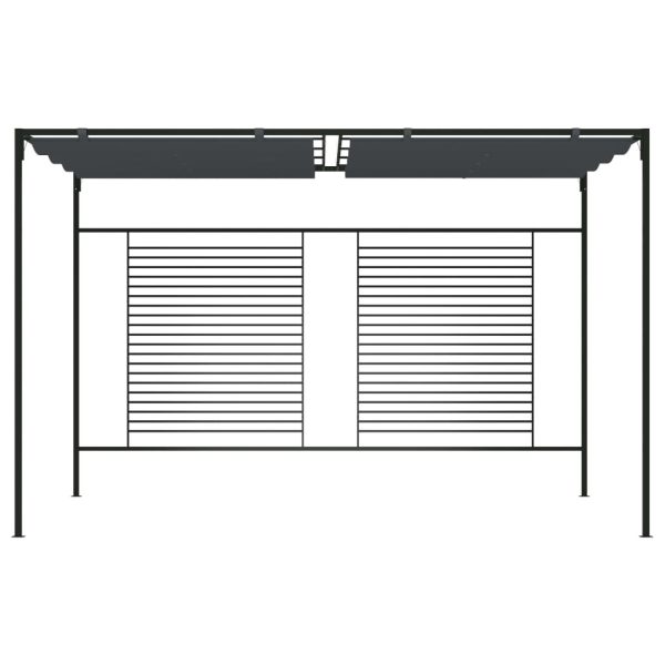 Gazebo with Retractable Roof 4x3x2.3 m Anthracite 180 g/m²
