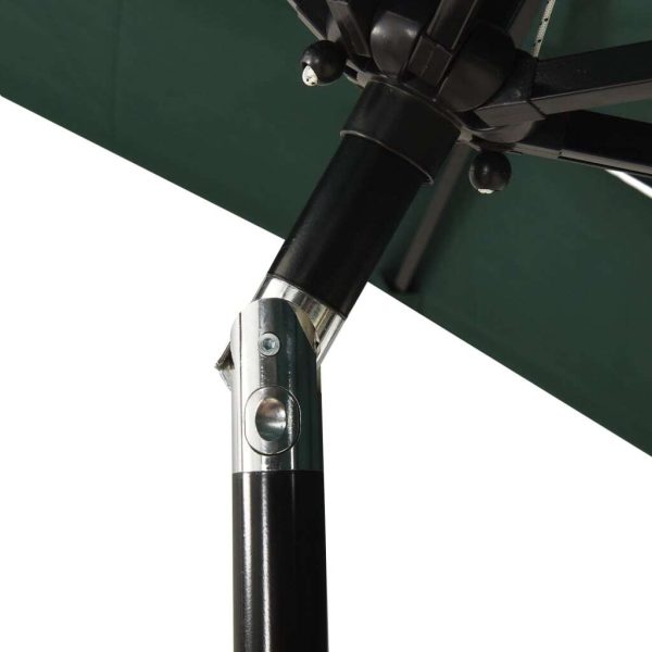 3-Tier Parasol with Aluminium Pole Green 2×2 m