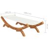 Outdoor Lounge Bed 100×188.5×44 cm Solid Bent Wood Cream