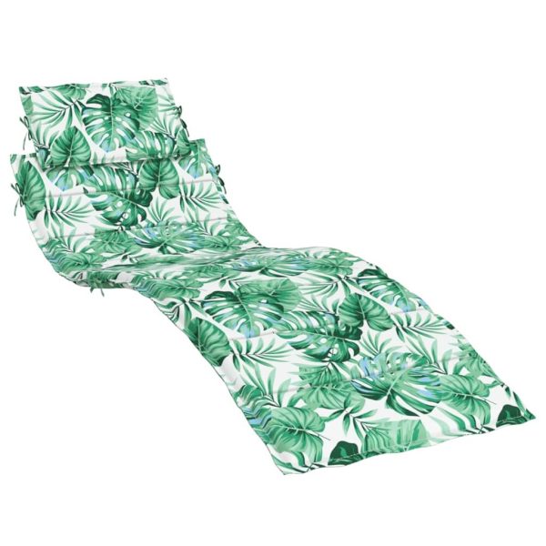 Sun Lounger Cushion Leaf Pattern 186x58x3cm Oxford Fabric