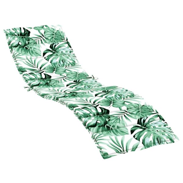 Sun Lounger Cushion Leaf Pattern 200x60x3cm Oxford Fabric