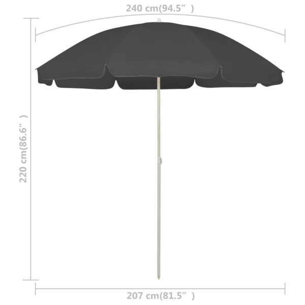 Beach Umbrella Anthracite 240 cm