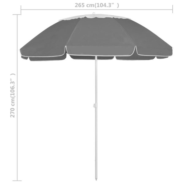 Beach Umbrella Anthracite 300 cm