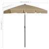 Beach Umbrella Taupe 180×120 cm