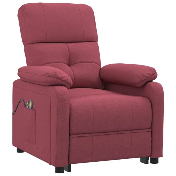 Stand up Massage Chair Wine Red Fabric