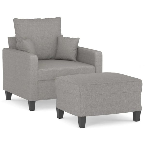 Evington Sofa Chair with Footstool Fabric