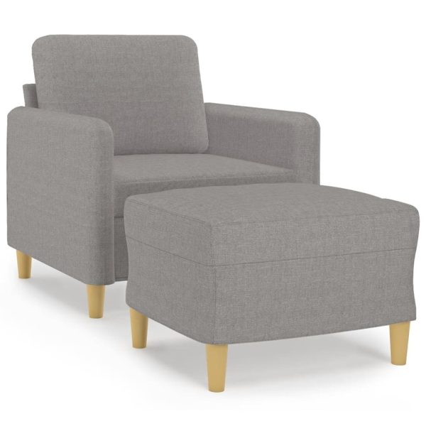 Hewitt Sofa Chair with Footstool Fabric