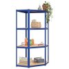 4-Layer Shelves 5 pcs Blue Steel&Engineered Wood