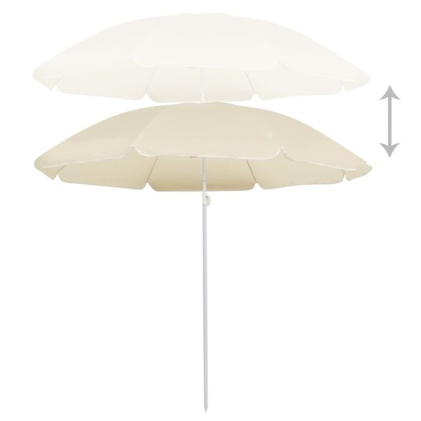 Outdoor Parasol with Steel Pole Sand 180 cm