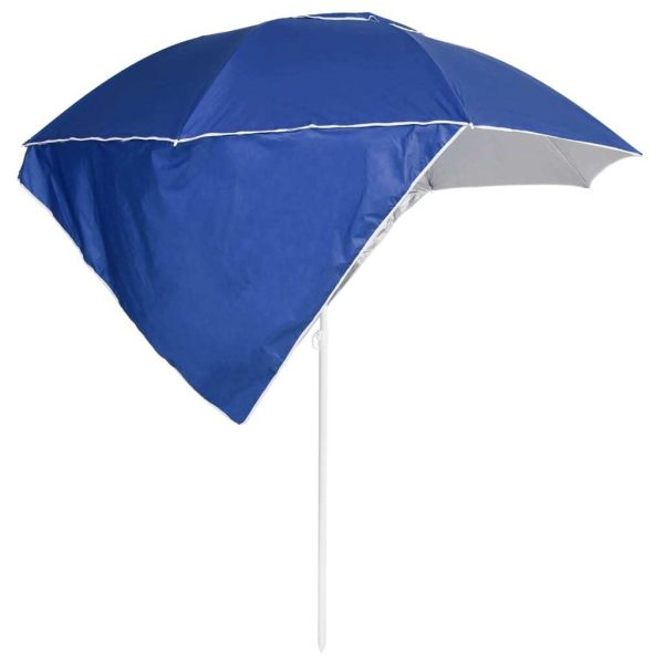 Beach Umbrella with Side Walls Blue 215 cm