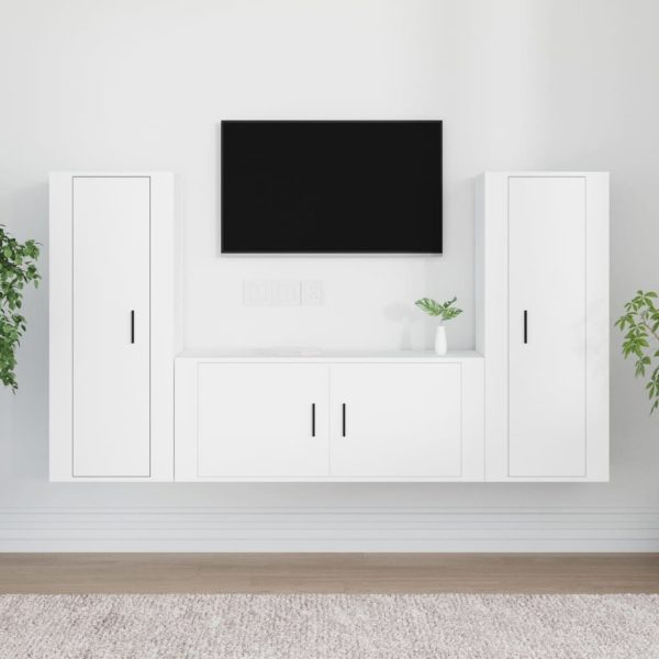 3 Piece TV Cabinet Set Engineered Wood