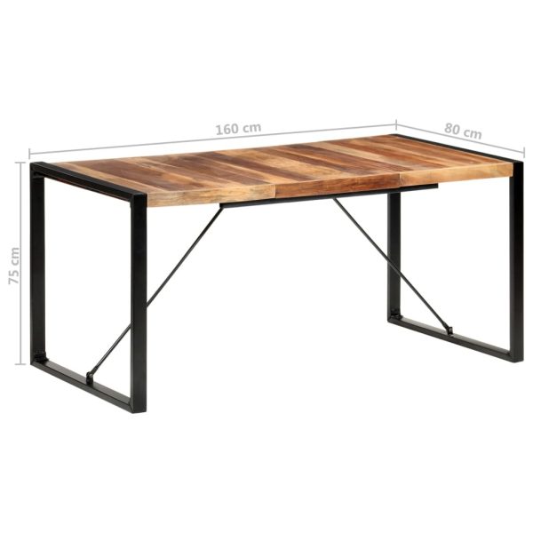 Dining Table 160x80x75 cm Solid Wood with Sheesham Finish