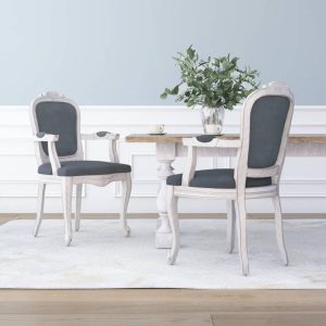 Dining Chairs 2 pcs Dark Grey 62×59.5×100.5 cm Velvet