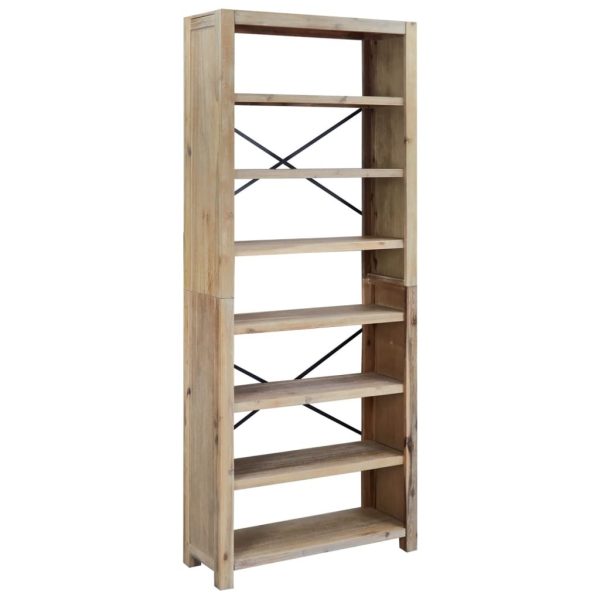 7-Tier Bookcase Solid Wood Acacia
