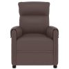 Massage Recliner Chair Brown Faux Leather