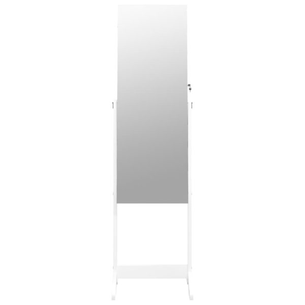 Mirror Jewellery Cabinet Free Standing White 42x38x152 cm