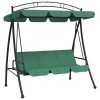 Garden Swing Bench with Canopy Green 198 cm Fabric and Steel