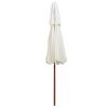 Double Decker Parasol 270×270 cm Wooden Pole Cream White