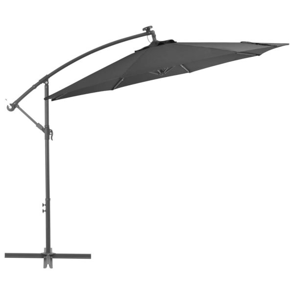 Cantilever Umbrella LED Lights and Steel Pole 300cm Anthracite