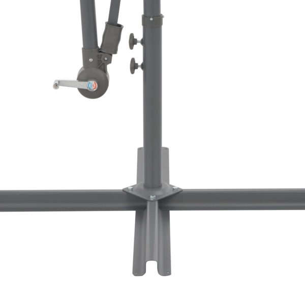 Cantilever Umbrella LED Lights and Steel Pole 300cm Anthracite