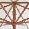 Outdoor Parasol with Wooden Pole 350 cm Sand White