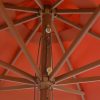 Outdoor Parasol with Wooden Pole 350 cm Terracotta
