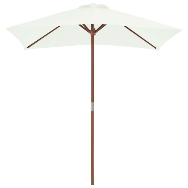Outdoor Parasol with Wooden Pole 150×200 cm Sand