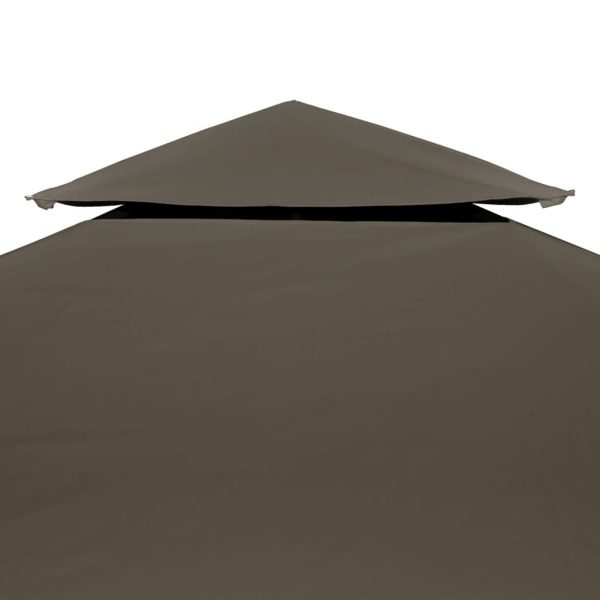 2-Tier Gazebo Top Cover 310 g/m² 3×3 m Taupe
