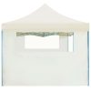 Folding Pop-up Party Tent with 5 Sidewalls 3×9 m Cream