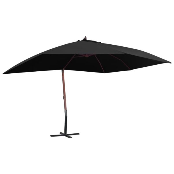 Hanging Parasol with Wooden Pole 400×300 cm