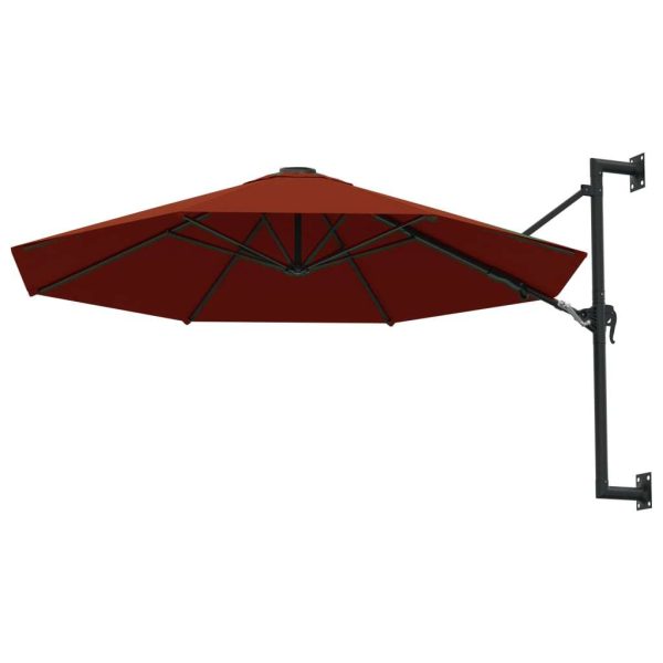 Wall-Mounted Parasol with Metal Pole 300 cm Terracotta