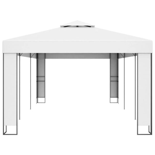 Gazebo with Double Roof 3×6 m White