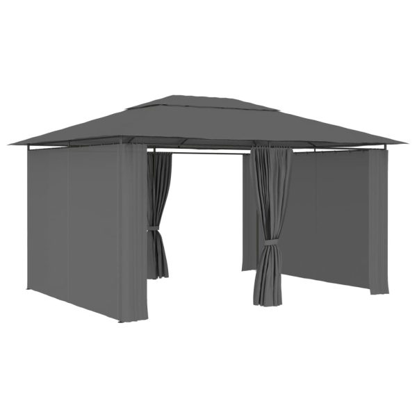 Garden Marquee with Curtains 4×3 m Anthracite