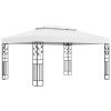 Gazebo with Double Roof 3×4 m White
