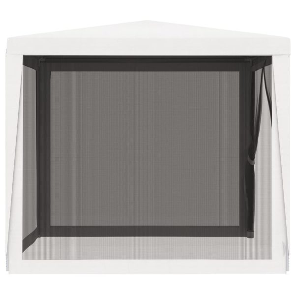 Party Tent with 4 Mesh Sidewalls 2.5×2.5 m White