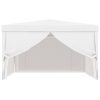 Party Tent with 4 Mesh Sidewalls 4×4 m White