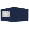 Professional Party Tent with Side Walls 4×4 m Blue 90 g/m²