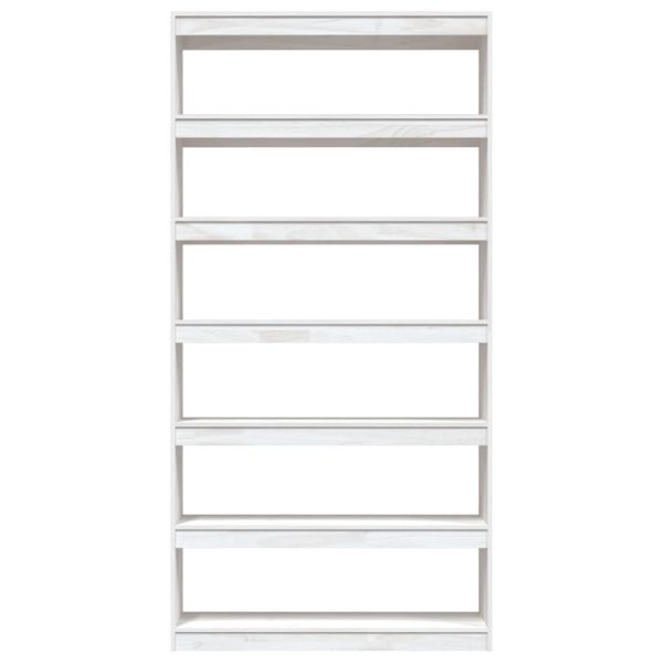 Book Cabinet/Room Divider White 100x30x200 cm Solid Pinewood