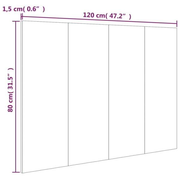 Bed Headboard White 120×1.5×80 cm Engineered Wood