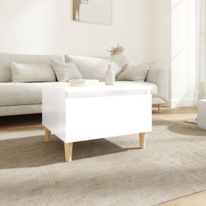 Wadsworth Side Table High Gloss White 50x46x35 cm Engineered Wood