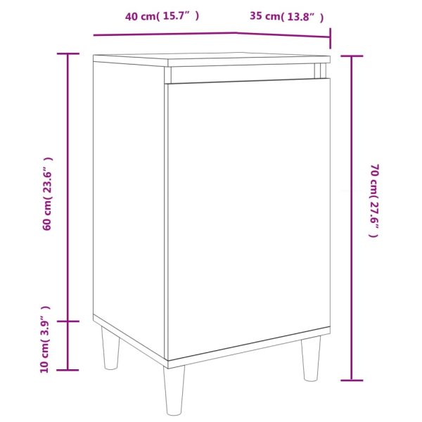 Bedside Cabinet White 40x35x70 cm Engineered Wood