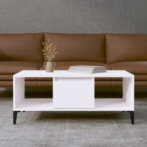 Coffee Table White 90x50x36.5 cm Engineered Wood