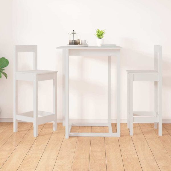Bar Chairs 2 pcs White 40×41.5×112 cm Solid Wood Pine