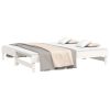 Pull-out Day Bed White 2x(92×187) cm Solid Wood Pine