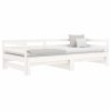 Pull-out Day Bed White 2x(90×190) cm Solid Wood Pine