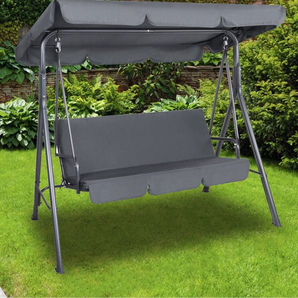 Milano Outdoor Steel Swing Chair – Grey (1 Box)