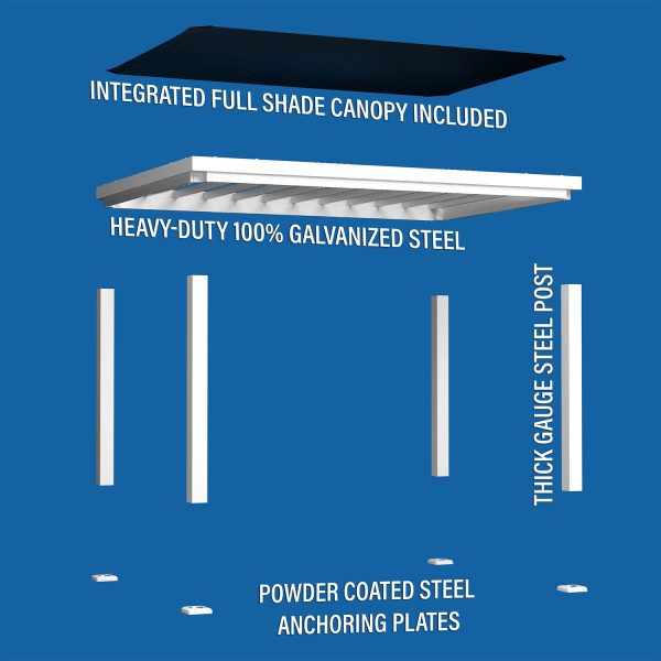 Backyard Discovery Windham Steel Pergola 3m x 3.6m x 2.3m (12ft x 10ft)